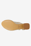 Wojas Beige Leather Open Toe Heels with Single Strap | 7608864