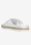 Wojas White Leather Slide Sandals with Jute Twine | 7403559
