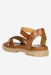 Wojas Light Brown Leather Sandals with Single Strap | 76036-53