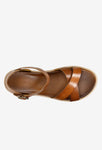 Wojas Light Brown Leather Sandals with Single Strap | 76036-53