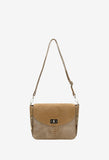 Wojas Beige Leather Embossed Shoulder Bag | 80157-74