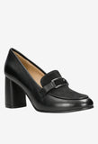 Wojas Black Leather High Heels with Decorative Buckle | 46109-71