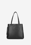 Wojas Women's Double Zipper Black Leather Tote Bag | 8018851