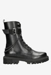 Wojas Black Leather Biker Boots with Chain | 6404951