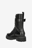 Wojas Black Leather Biker Boots with Chain | 6404951