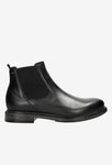 Wojas Black Leather Chelsea Boots with Silver Logo | 2000951