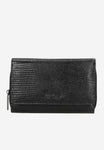 Wojas Black Leather Zip Around Wallet with Decorative Embossing | 91036-51