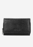 Wojas Black Leather Zip Around Wallet with Decorative Embossing | 91036-51