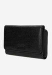 Wojas Black Leather Zip Around Wallet with Decorative Embossing | 91036-51