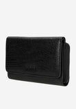 Wojas Black Leather Zip Around Wallet with Decorative Embossing | 91036-51