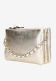 Wojas Golden Leather 3-pockets Crossbody Bag with Decorative Strap | 80116-58