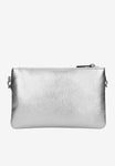Wojas Dark Silver Leather 3-pockets Crossbody Bag with Decorative Strap | 80116-59