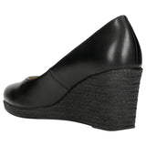 Wojas Black Leather Closed Toe Wedges | 35077-51