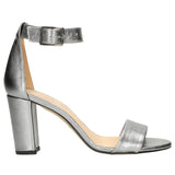 Wojas Silver Leather Open Toe High Heels with Single Strap | 7602850