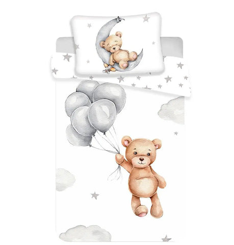 100% Cotton Kids' White Cute Bear Duvet Set- 100 x 135 cm | 7547