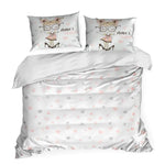 100% Cotton White Printed Duvet Set - Mother's Daughter +/ - TWIN SIZE | Kids-06