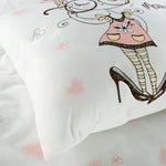100% Cotton White Printed Duvet Set - Mother's Daughter +/ - TWIN SIZE | Kids-06