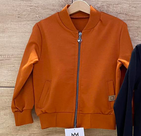 MIMI Boys' Rust Brown Bomber Sweatshirt | S-144