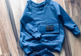 Boys' Dark Blue Lightweight Sweatshirt | LS-04