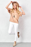 Beige Shirt with Frills and Necklace | BL-17885-BE