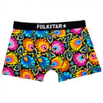 Men's Black Boxer Shorts with Łowicz Folk Pattern | 24801