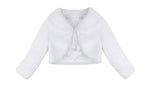 Girls' First Communion White Long-sleeved Plush Bolero | BE-01