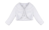 Girls' First Communion White Long-sleeved Plush Bolero | BE-01