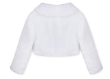 Girls' First Communion White Long-sleeved Plush Bolero | BE-01