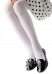 Girl's White 40 Denier Microfiber Tights | Lucy
