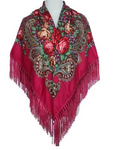 Folk Pattern Scarf with Fringes | HAL-224