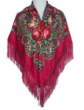 Folk Pattern Scarf with Fringes | HAL-224
