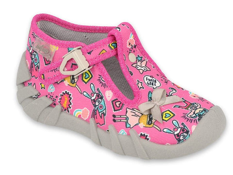 Befado Pink School Slippers SPEEDY | 110P457