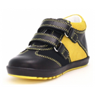 Bartek Boys' Yellow-Black Prophylactic Leather Sneakers | 11729-0- E89