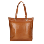 Wojas Light Brown Leather Tote Bag with Zipper | 8004053