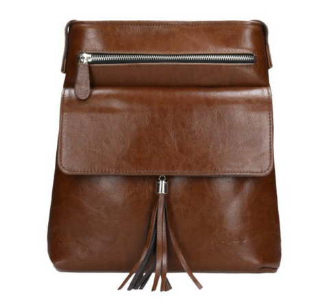 Wojas Brown Leather Messenger Bag | 8003853