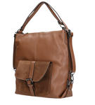 Woajs 2 in 1 Light Brown Leather Handbag and Backpack | 80021-73