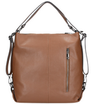 Woajs 2 in 1 Light Brown Leather Handbag and Backpack | 80021-73