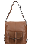 Woajs 2 in 1 Light Brown Leather Handbag and Backpack | 80021-73