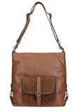 Woajs 2 in 1 Light Brown Leather Handbag and Backpack | 80021-73