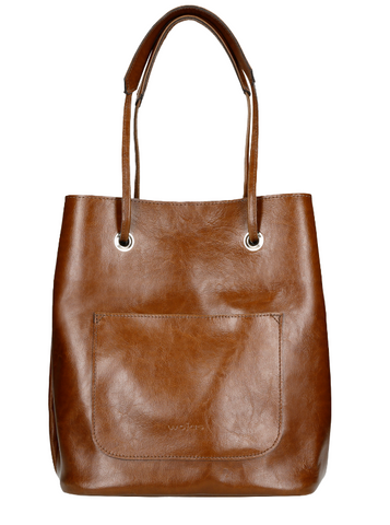 Wojas Brown Leather Handbag | 8001952