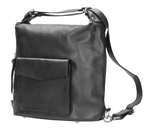 Wojas Black Leather Backpack / Bag | 897351