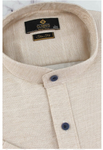Men's 100% Cotton Short Sleeve Slim-fit Shirt with Stand-up Collar | HAL-W