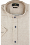 Men's 100% Cotton Short Sleeve Slim-fit Shirt with Stand-up Collar | HAL-W