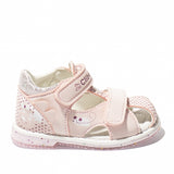 Girls' Pink Closed-Toe Sandals with Dots | AB235PINK