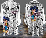 Italian-style White Shirt with Cowgirl Minnie Print | Hal-194