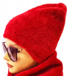 Women's Red Alpaca Beanie | HAL-134-R