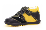 Bartek Boys' Yellow-Black Prophylactic Leather Sneakers | 11729-0- E89