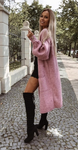 Dusty Rose Pink Fuzzy Knitted Cardigan | MIA