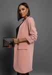 Italian Style Light Pink Long Blazer | HAL-175