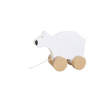 JaBaDaBaDo Wooden Pull Toy White Bear | W7127